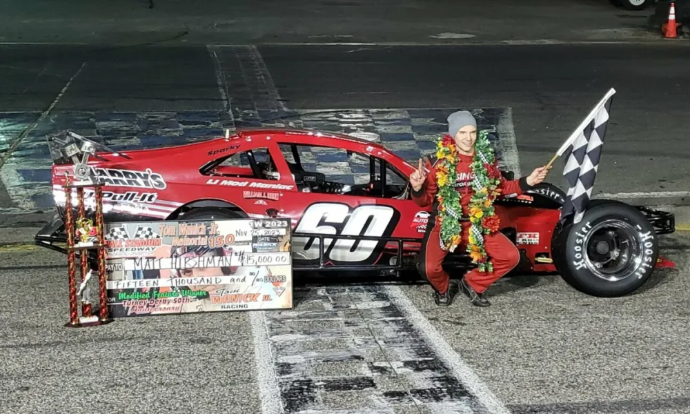 Matt Hirschman Wins Wreck-Filled Turkey Derby at Wall Stadium Speedway